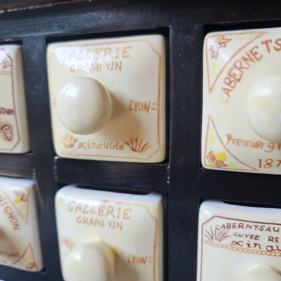 Vintage style French apothecary mini spice cabinet - Picture 6 of 16